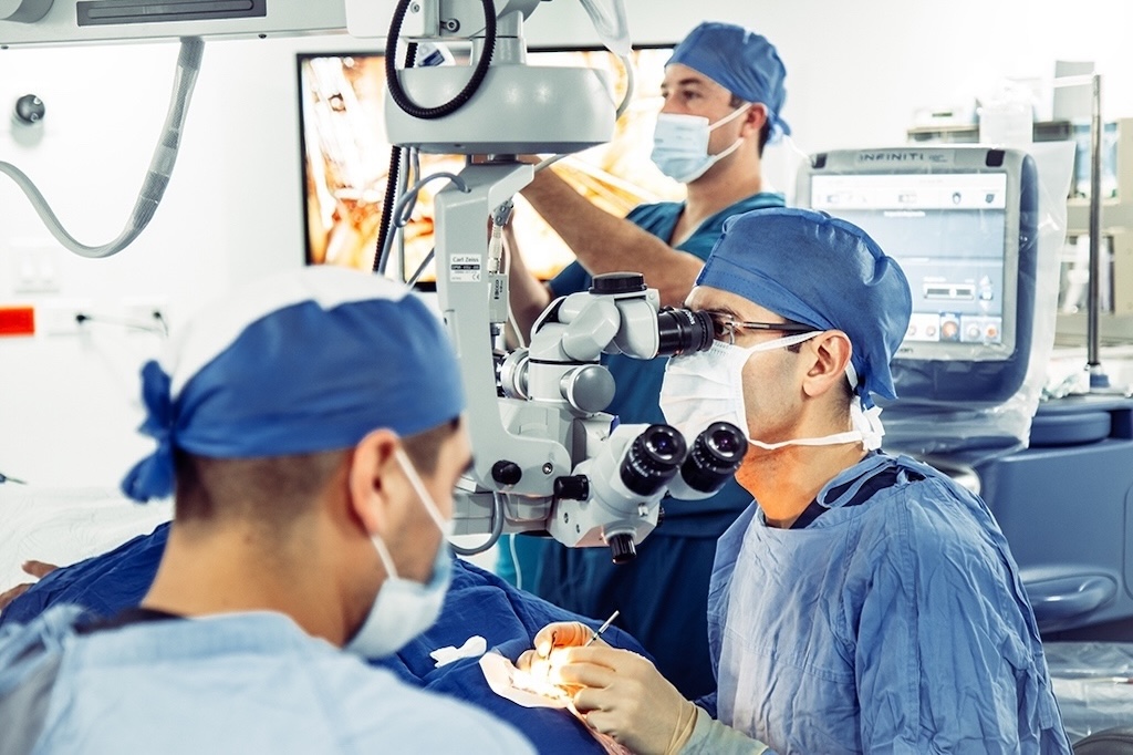 Here we're in one of the doctors' surgeries, with an operation in progress.